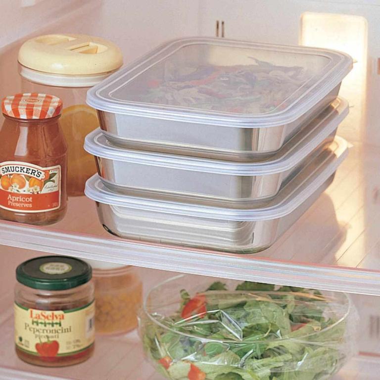 不鏽鋼保鮮盒三入組 附蓋 -22cm