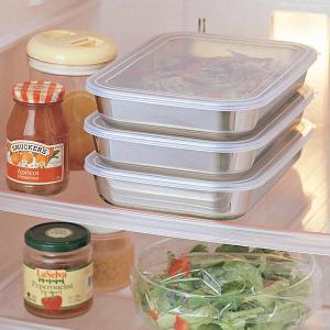 不鏽鋼保鮮盒三入組 附蓋 -26cm