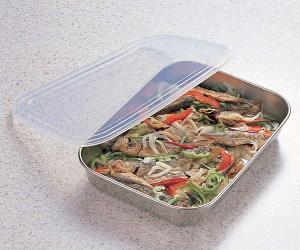不鏽鋼保鮮盒三入組 附蓋 -26cm