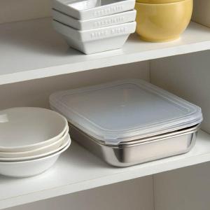 不鏽鋼保鮮盒三入組 附蓋 -26cm