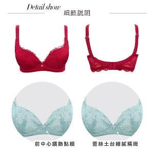 【思薇爾】撩波香雪蘭系列G-H罩涼感蕾絲集中包覆大罩女內衣(酡紅色)