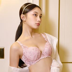 莎薇-高級魔推 B-C罩杯內衣(柔軟粉)