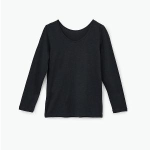 嬪婷-蘭姿-熱牛奶纖維 M-LL圓領長袖(經典黑)
