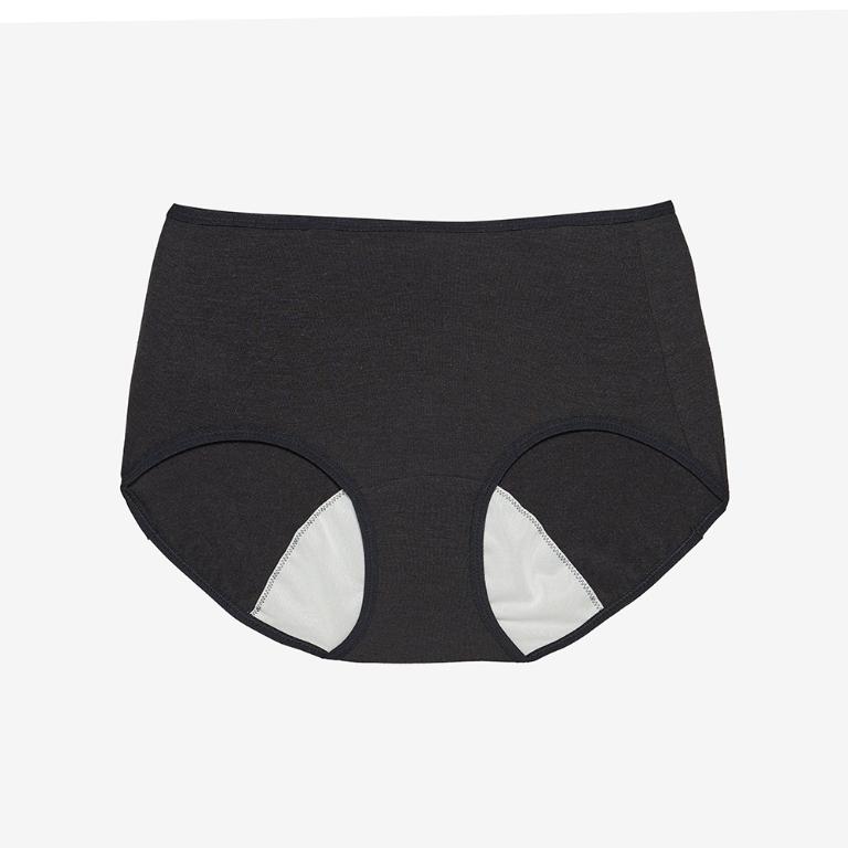 嬪婷-生理褲 M-LL中低腰小平口日間生理褲(極簡黑)