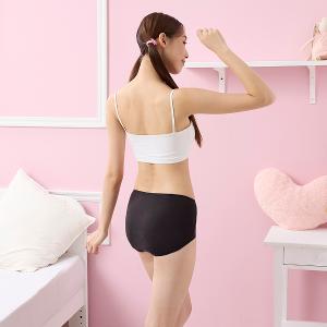 嬪婷-生理褲 M-LL中低腰小平口日間生理褲(極簡黑)