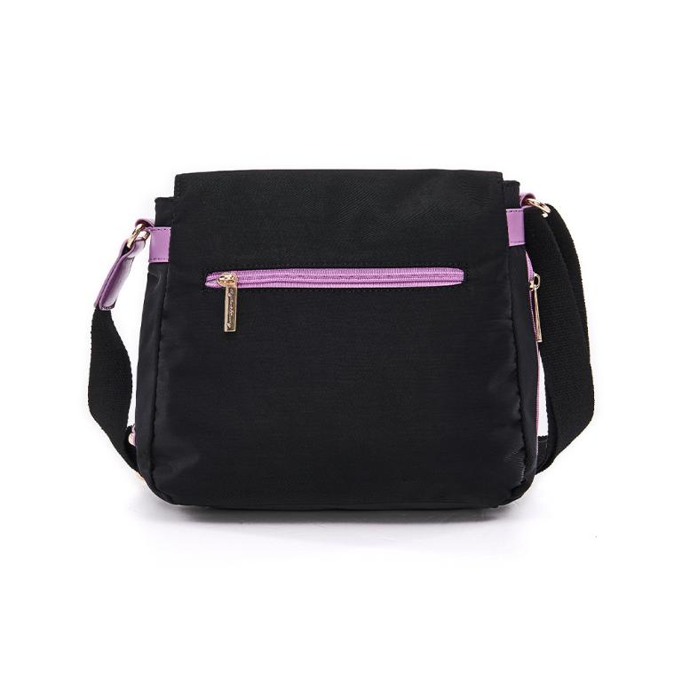 B.S.D.S冰山袋鼠 - BLACK魅惑 - 典雅拼接掀蓋式斜背包 - 芋紫黑【U087-KU】