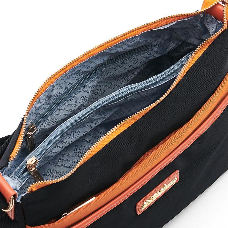 B.S.D.S冰山袋鼠 - BLACK魅惑 - 典雅拼接休閒輕量斜背包 - 芋紫黑【U5503-KU】