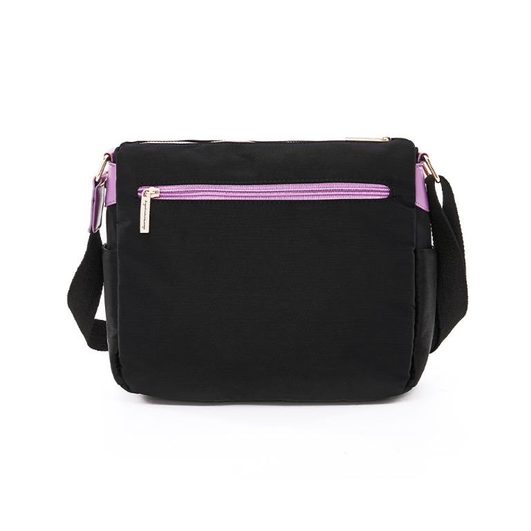 B.S.D.S冰山袋鼠 - BLACK魅惑 - 典雅拼接多夾層斜背包 - 芋紫黑【U069-KU】