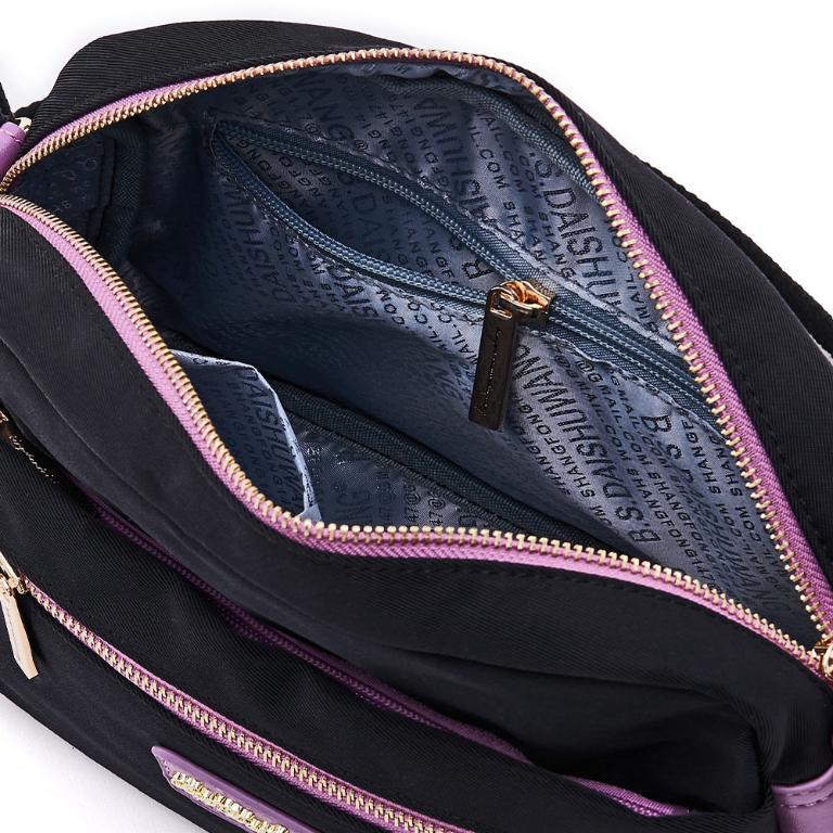 B.S.D.S冰山袋鼠 - BLACK魅惑 - 典雅拼接圓角造型斜背包 - 芋紫黑【U070-KU】