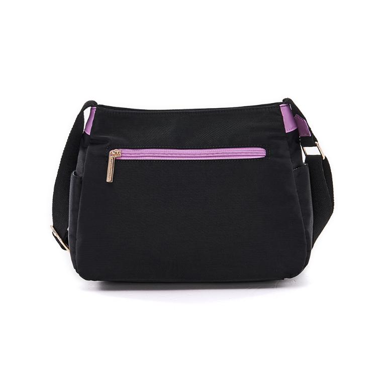 B.S.D.S冰山袋鼠 - BLACK魅惑 - 典雅拼接多層收納斜背包 - 芋紫黑【U20061-KU】