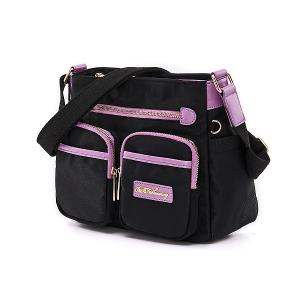 B.S.D.S冰山袋鼠 - BLACK魅惑 - 典雅拼接多口袋斜背包 - 芋紫黑【U089-KU】