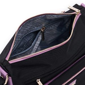 B.S.D.S冰山袋鼠 - BLACK魅惑 - 典雅拼接多夾層斜背包 - 芋紫黑【U069-KU】