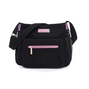 B.S.D.S冰山袋鼠 - BLACK魅惑 - 典雅拼接多層收納斜背包 - 芋紫黑【U20061-KU】