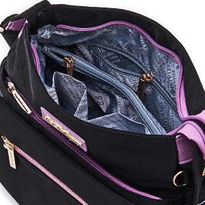 B.S.D.S冰山袋鼠 - BLACK魅惑 - 典雅拼接多層收納斜背包 - 芋紫黑【U20061-KU】