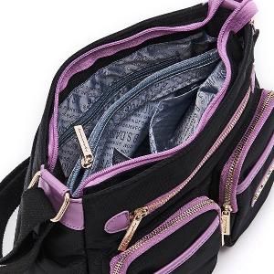 B.S.D.S冰山袋鼠 - BLACK魅惑 - 典雅拼接多口袋斜背包 - 芋紫黑【U089-KU】