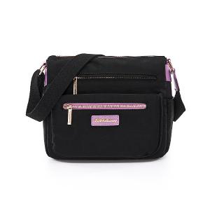 B.S.D.S冰山袋鼠 - BLACK魅惑 - 典雅拼接多夾層斜背包 - 芋紫黑【U069-KU】