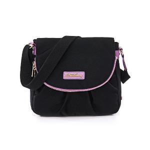 B.S.D.S冰山袋鼠 - BLACK魅惑 - 典雅拼接掀蓋式斜背包 - 芋紫黑【U087-KU】