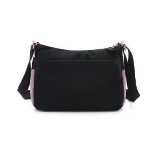 B.S.D.S冰山袋鼠 - BLACK魅惑 - 典雅拼接休閒輕量斜背包 - 芋紫黑【U5503-KU】