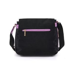 B.S.D.S冰山袋鼠 - BLACK魅惑 - 典雅拼接掀蓋式斜背包 - 芋紫黑【U087-KU】