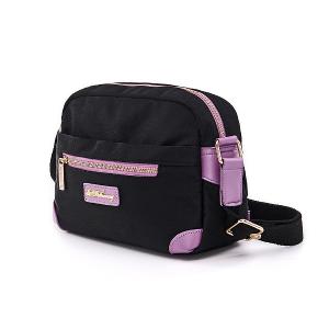 B.S.D.S冰山袋鼠 - BLACK魅惑 - 典雅拼接圓角造型斜背包 - 芋紫黑【U070-KU】