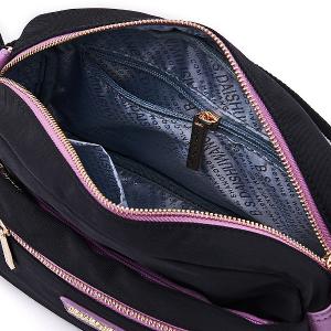 B.S.D.S冰山袋鼠 - BLACK魅惑 - 典雅拼接圓角造型斜背包 - 芋紫黑【U070-KU】