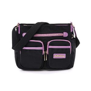 B.S.D.S冰山袋鼠 - BLACK魅惑 - 典雅拼接多口袋斜背包 - 芋紫黑【U089-KU】