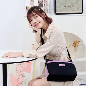 B.S.D.S冰山袋鼠 - BLACK魅惑 - 典雅拼接休閒輕量斜背包 - 芋紫黑【U5503-KU】