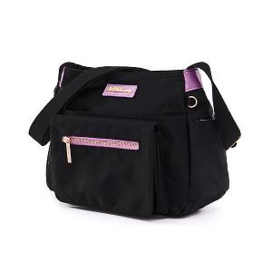 B.S.D.S冰山袋鼠 - BLACK魅惑 - 典雅拼接多層收納斜背包 - 芋紫黑【U20061-KU】