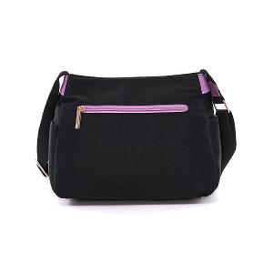 B.S.D.S冰山袋鼠 - BLACK魅惑 - 典雅拼接多層收納斜背包 - 芋紫黑【U20061-KU】