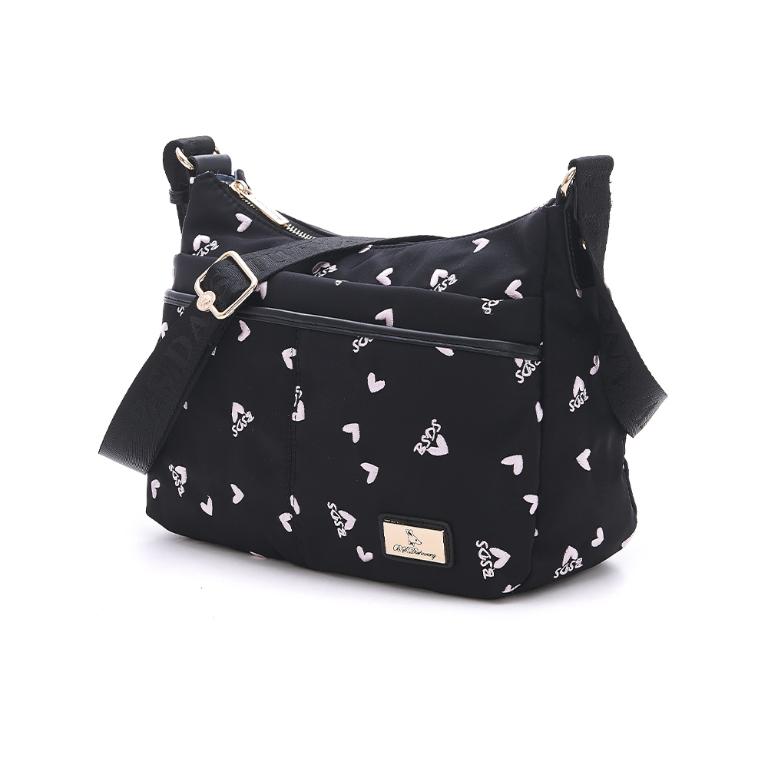 B.S.D.S冰山袋鼠 - 勾心紅妝 - 甜美刺繡休閒輕量斜背包 - 心型粉【G150K】