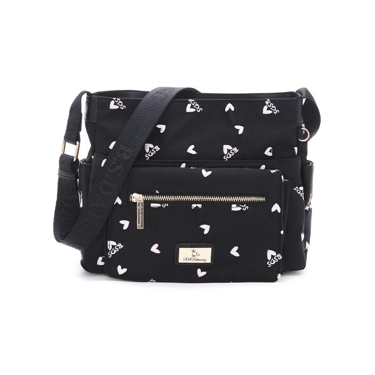 B.S.D.S冰山袋鼠 - 勾心紅妝 - 甜美刺繡多層收納斜背包 - 心型粉【G20061K】