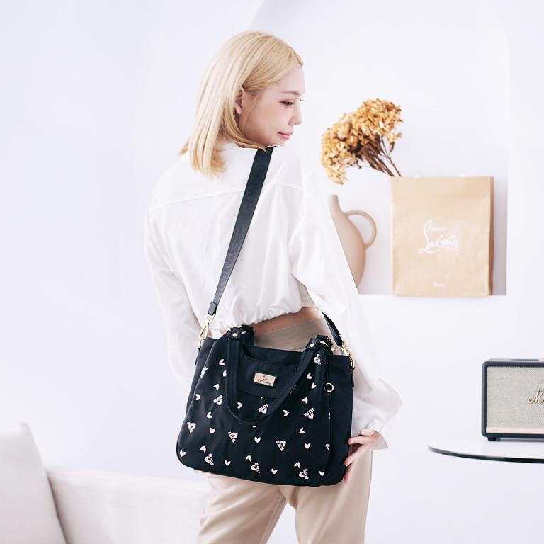 B.S.D.S冰山袋鼠 - 勾心紅妝 - 甜美刺繡兩用托特包 - 心型粉【G980K】