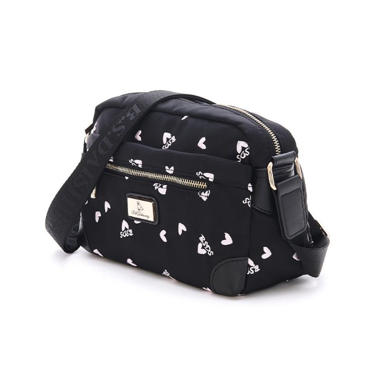 B.S.D.S冰山袋鼠 - 勾心紅妝 - 甜美刺繡圓角造型斜背包 - 心型粉【G070K】