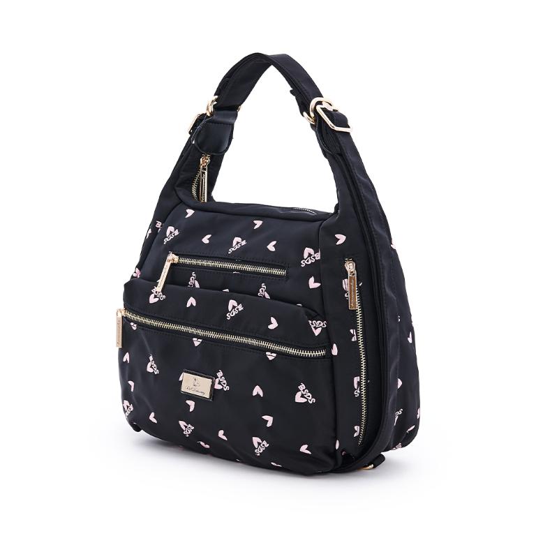 B.S.D.S冰山袋鼠 - 勾心紅妝 - 甜美刺繡多層三用後背包 - 心型粉【G2105K】