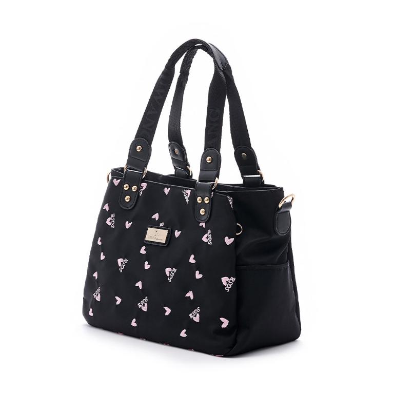 B.S.D.S冰山袋鼠 - 勾心紅妝 - 甜美刺繡多層兩用托特包 - 心型粉【G890K】