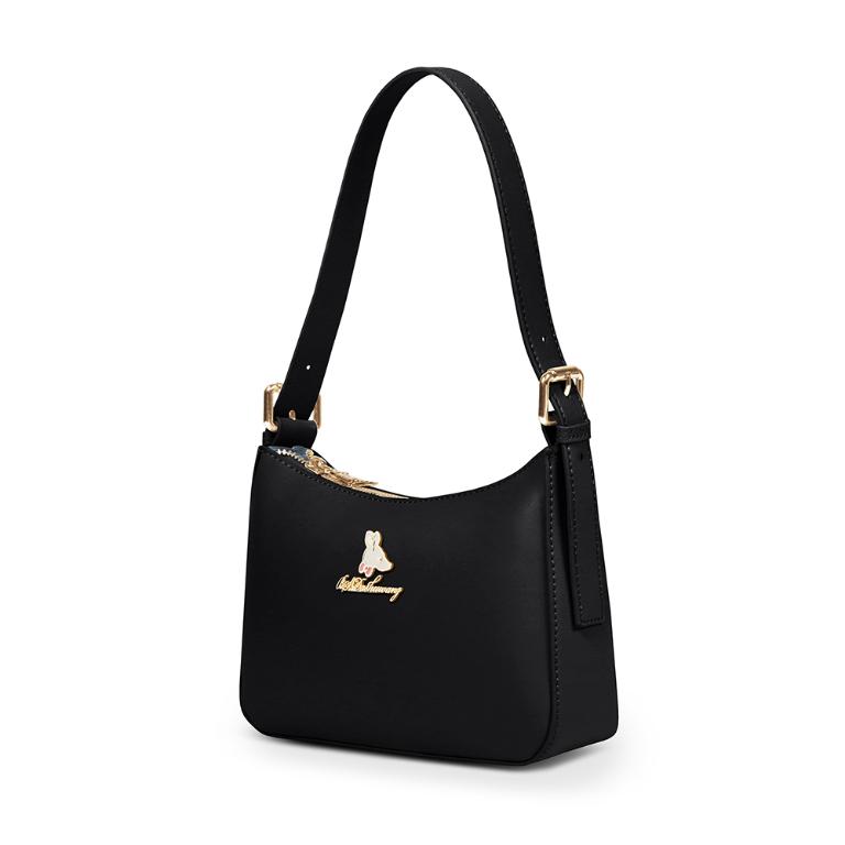 B.S.D.S冰山袋鼠 - 午後濃茶 - 簡約手提兩用月亮包 - 炭焙黑【P6152-K】