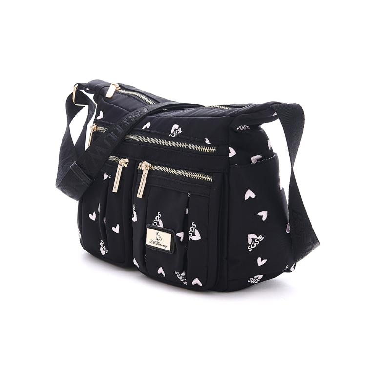 B.S.D.S冰山袋鼠 - 勾心紅妝 - 甜美刺繡造型多層斜背包 - 心型粉【G5035K】