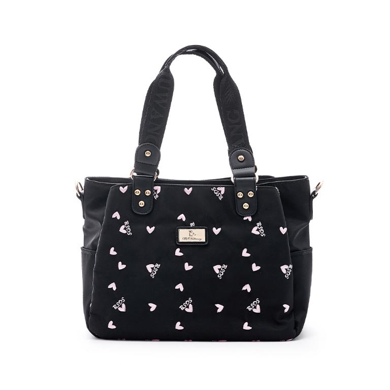 B.S.D.S冰山袋鼠 - 勾心紅妝 - 甜美刺繡多層兩用托特包 - 心型粉【G890K】