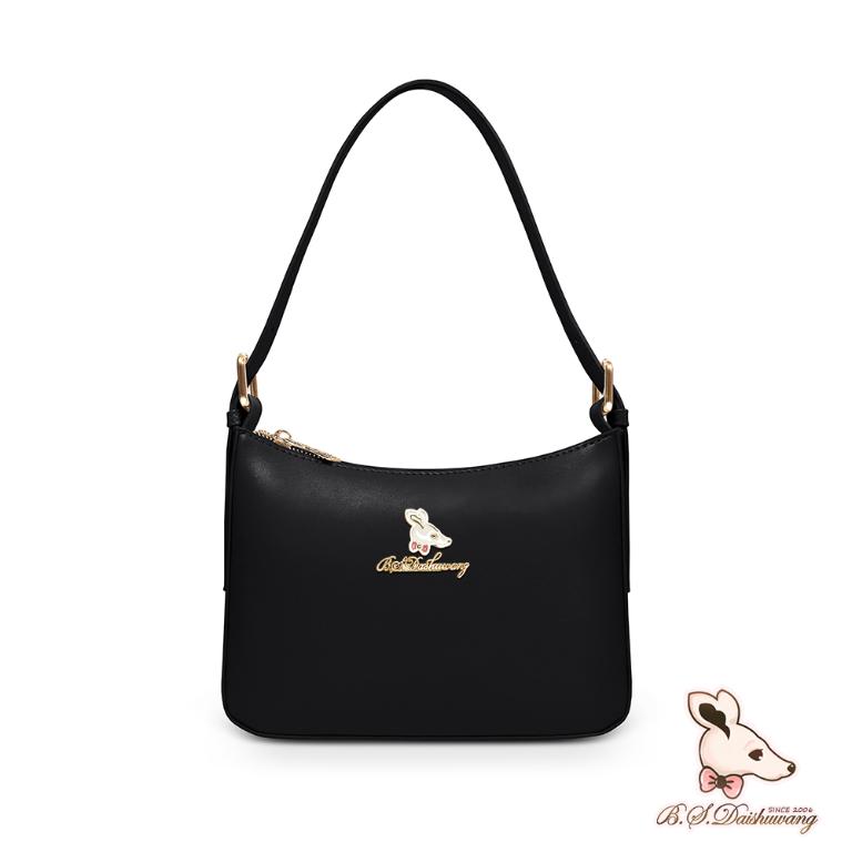 B.S.D.S冰山袋鼠 - 午後濃茶 - 簡約手提兩用月亮包 - 炭焙黑【P6152-K】