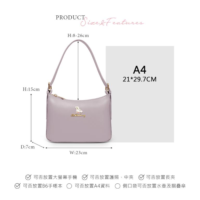 B.S.D.S冰山袋鼠 - 午後濃茶 - 簡約手提兩用月亮包 - 芋奶紫【P6152-PR】