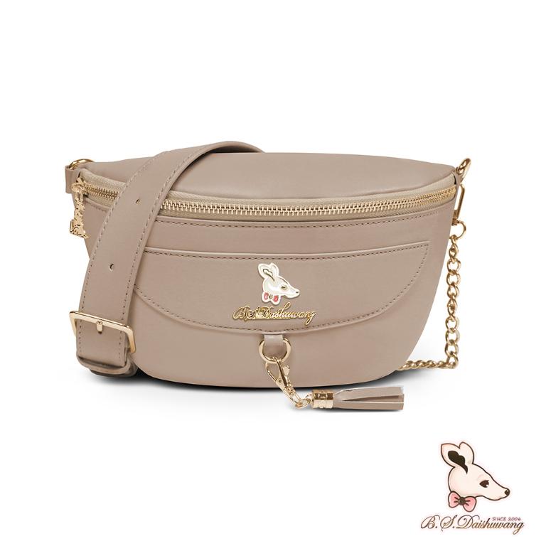 B.S.D.S冰山袋鼠 - 午後濃茶 - 簡約金鍊斜背胸包 - 奶茶杏【P6153-C】