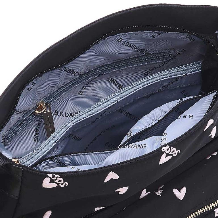 B.S.D.S冰山袋鼠 - 勾心紅妝 - 甜美刺繡多層收納斜背包 - 心型粉【G20061K】