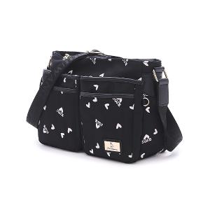 B.S.D.S冰山袋鼠 - 勾心紅妝 - 甜美刺繡雙口袋斜背包 - 心型粉【G073K】