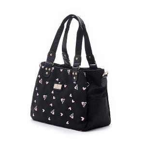 B.S.D.S冰山袋鼠 - 勾心紅妝 - 甜美刺繡多層兩用托特包 - 心型粉【G890K】