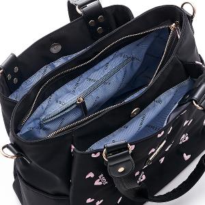 B.S.D.S冰山袋鼠 - 勾心紅妝 - 甜美刺繡多層兩用托特包 - 心型粉【G890K】