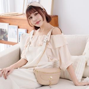 B.S.D.S冰山袋鼠 - 午後濃茶 - 簡約金鍊斜背胸包 - 奶茶杏【P6153-C】
