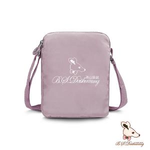 B.S.D.S冰山袋鼠 - 動物派對 - 直立雙層斜背小包- 粉紫色【Z129-3P】