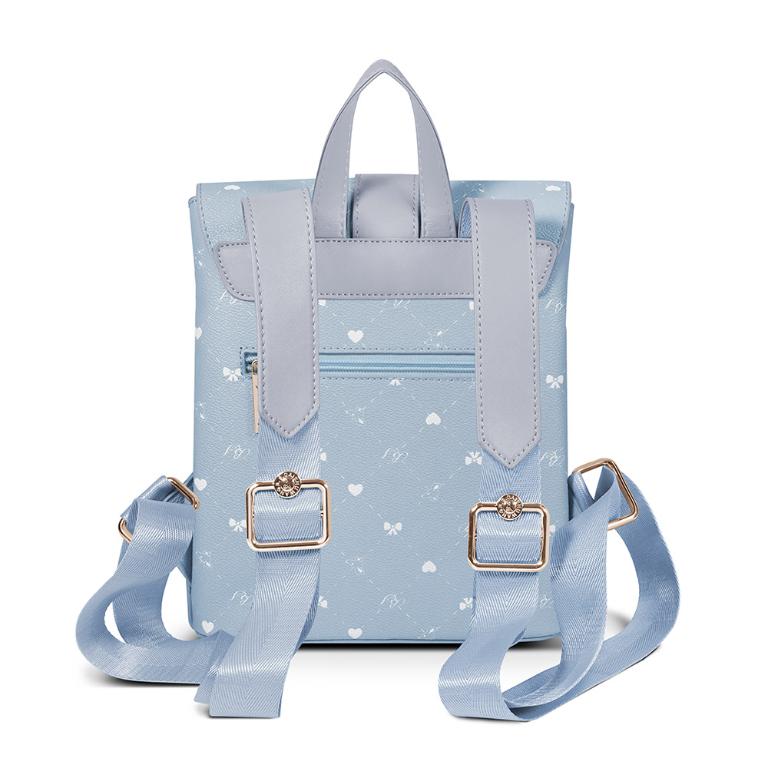 B.S.D.S冰山袋鼠 - 布朗小姐 - 甜美信封鎖釦後背包 - 霧藍色【6157-LB】