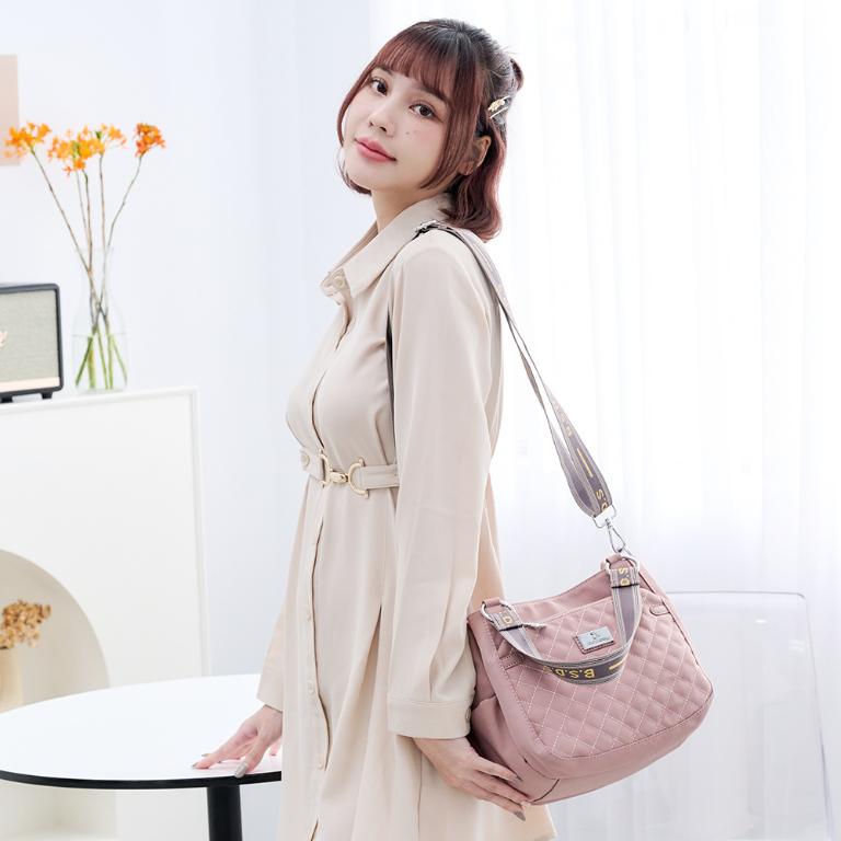 B.S.D.S冰山袋鼠 - 漫遊城市 - 小菱格手提兩用包 - 優雅紫【Z8012-AU】