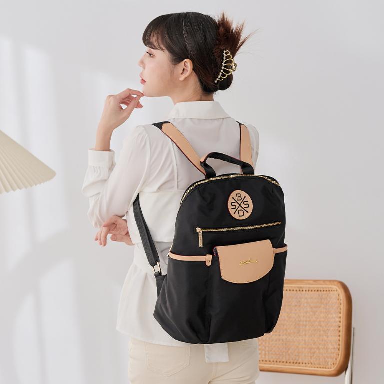 B.S.D.S冰山袋鼠 - 黑色狂想曲 - 古典輕奢可拆式後背包 - 駱色黑【S-090K】